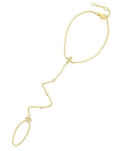 14k Gold Diamond Bracelet Hand Chain