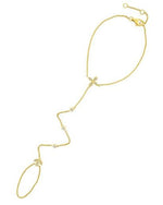 Load image into Gallery viewer, 14k Gold Diamond Bracelet Hand Chain
