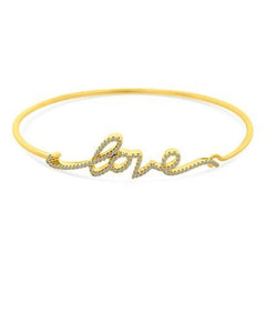 14K Diamond Love Bangle Bracelet