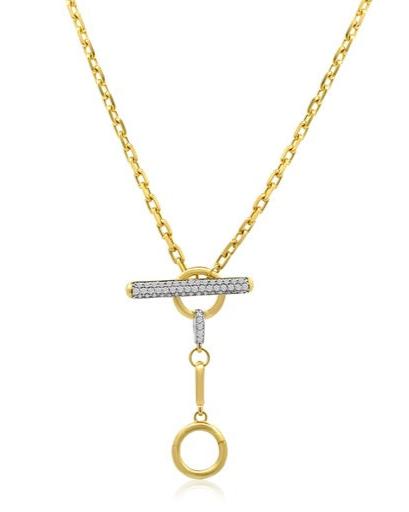 Fancy Toggle Bar Chain Necklace with Connector