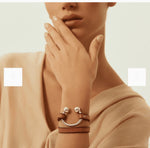 Load image into Gallery viewer, Dumbbell Leather Bracelet
