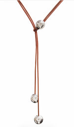 Load image into Gallery viewer, Pendulum Balls Sliding Leather Necklace
