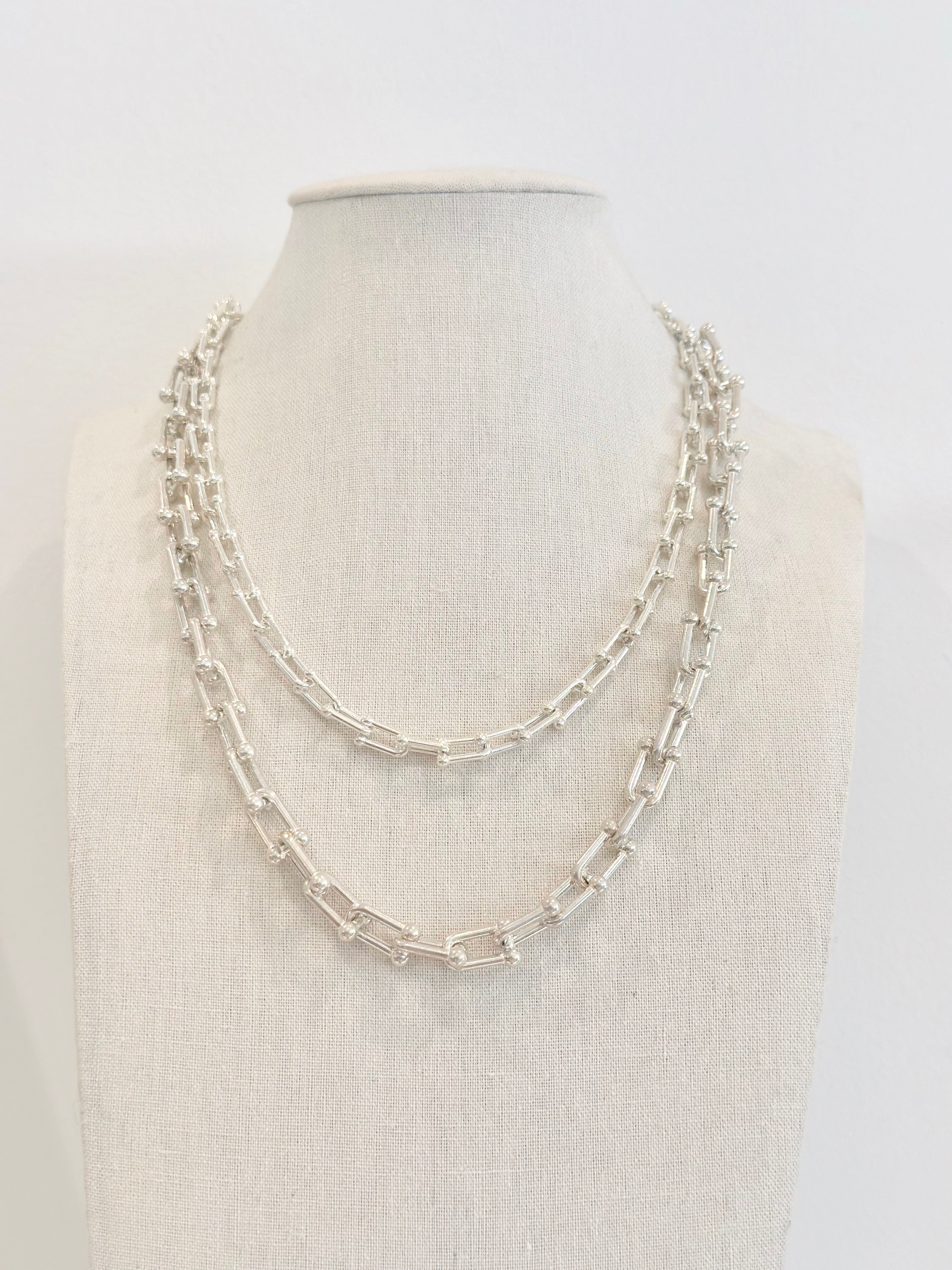 Chunky Sterling Silver Link Necklace