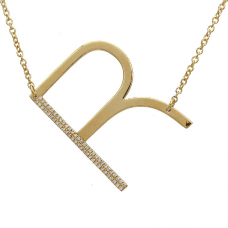 Gold + Diamond Initial Necklace