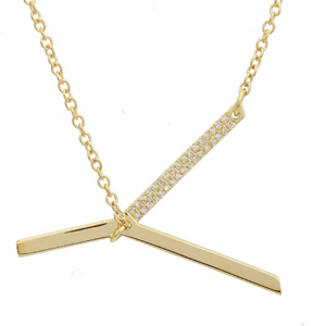Gold + Diamond Initial Necklace