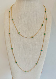 Emerald Necklace in Gold Bezel