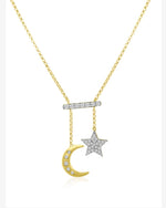 Load image into Gallery viewer, Diamond Moon &amp; Star Necklace
