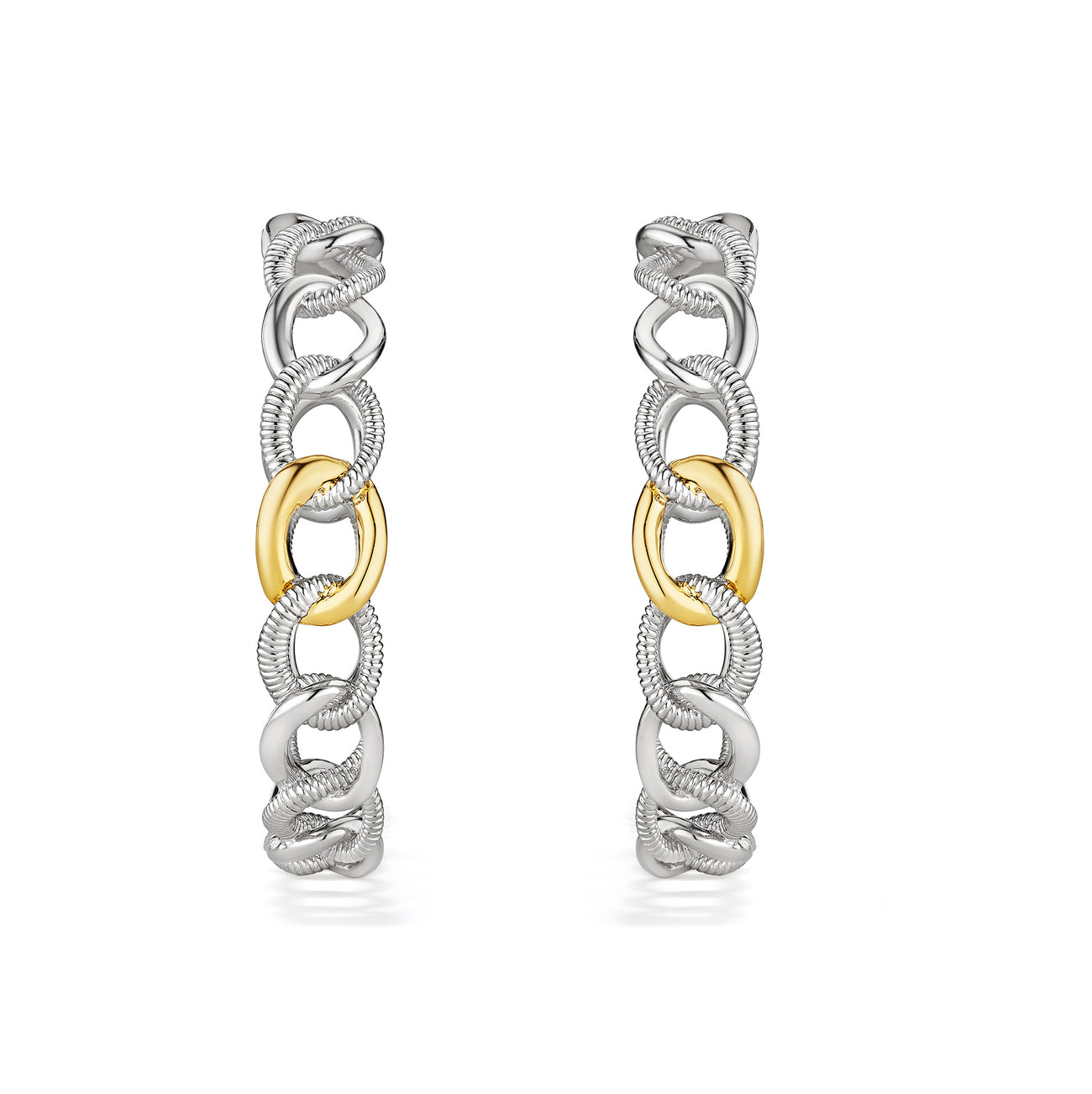 Eternity Interlocking Multi Link Hoop Earrings With 18K Gold