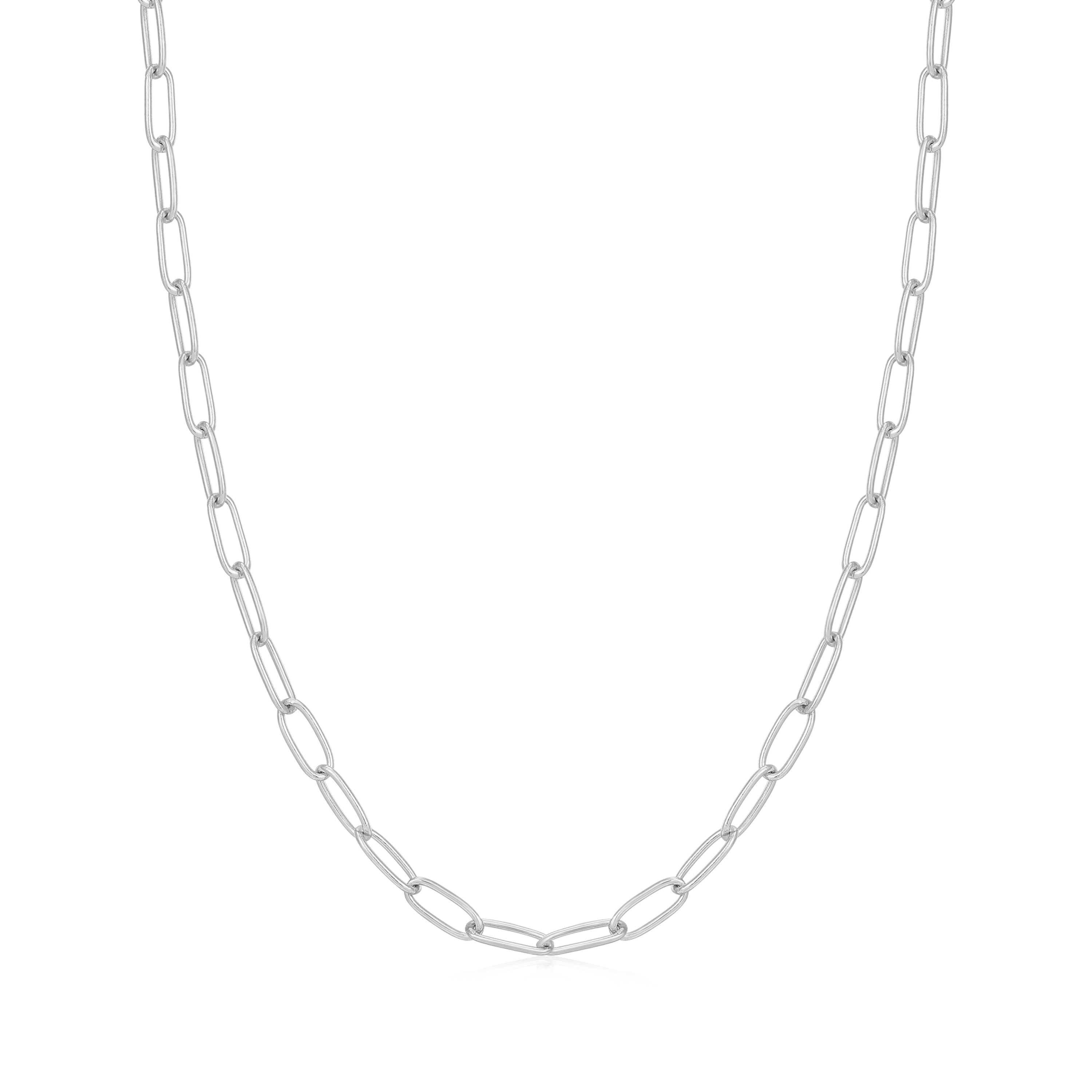 Silver Link Charm Chain Necklace