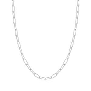 Silver Link Charm Chain Necklace