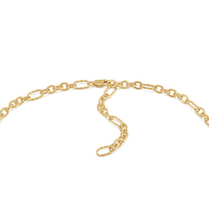 Gold Mixed Link Charm Chain Connector Necklace