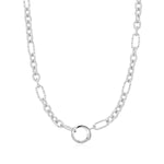 Load image into Gallery viewer, Silver Mixed Link Charm Chain Connector Necklace
