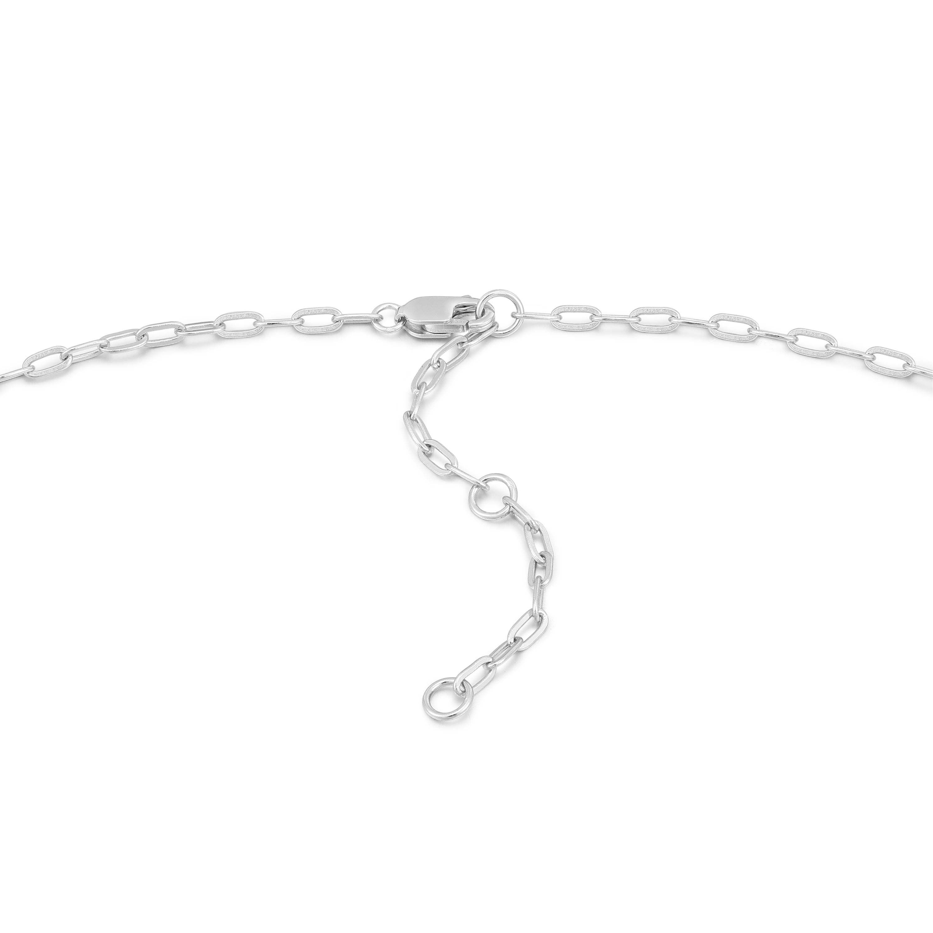 Silver Mini Link Charm Chain Connector Necklace