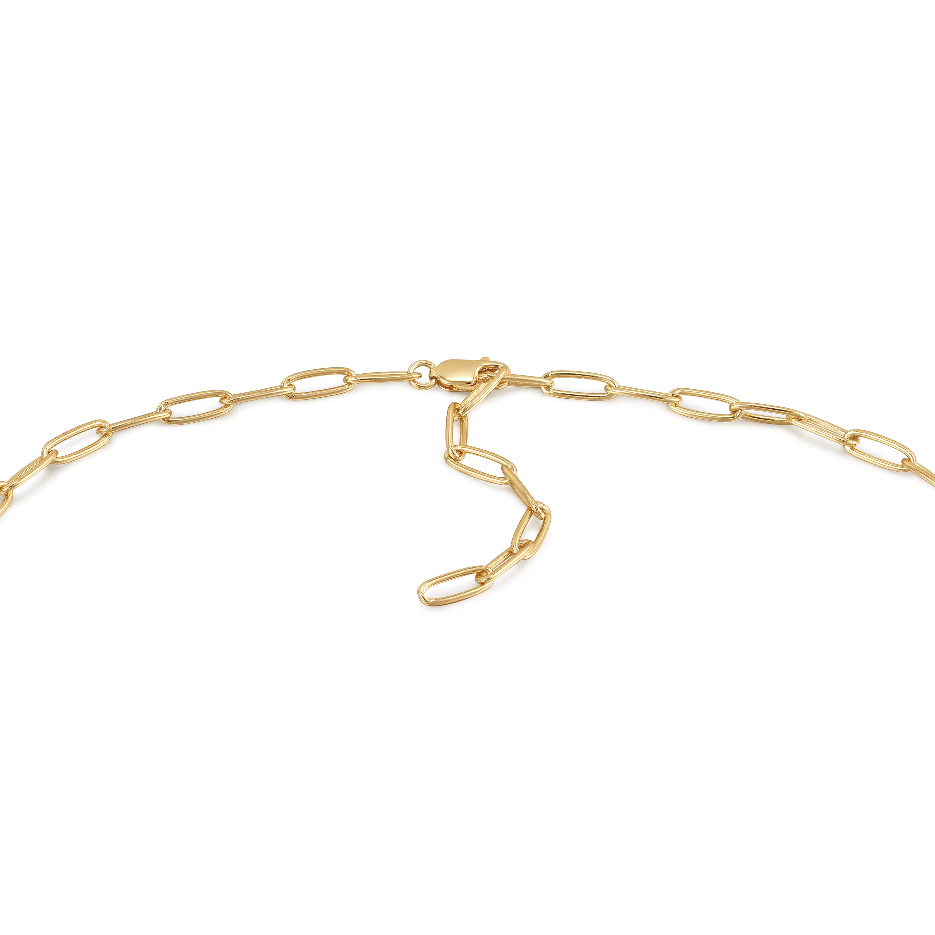 Gold Link Charm Chain Connector Necklace
