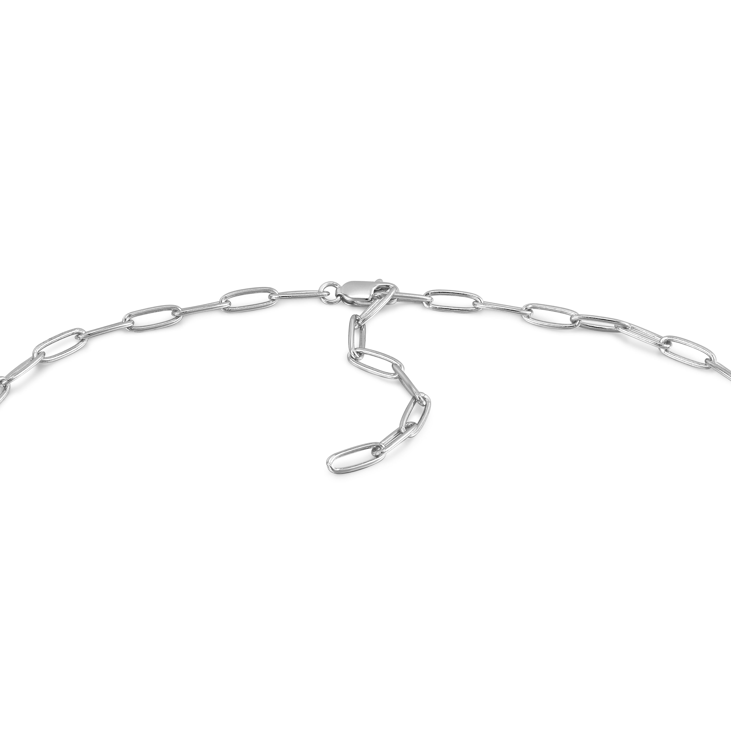 Silver Link Charm Chain Connector Necklace