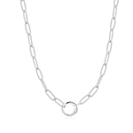 Load image into Gallery viewer, Silver Link Charm Chain Connector Necklace
