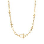 Load image into Gallery viewer, Gold Stud Link Charm Necklace
