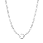 Load image into Gallery viewer, Silver Curb Chain Charm Connector Necklace
