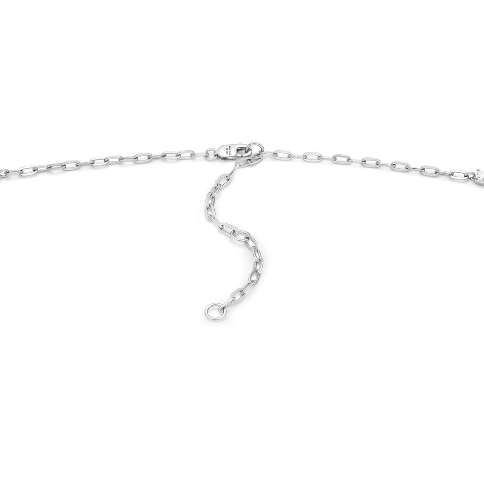 Silver Tiger Chain Charm Connector Necklace