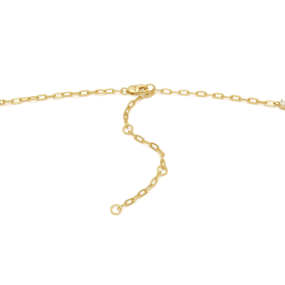 Gold Sparkle Chain Charm Connector Necklace