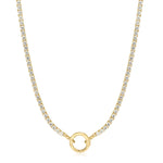 Load image into Gallery viewer, Gold Sparkle Chain Charm Connector Necklace
