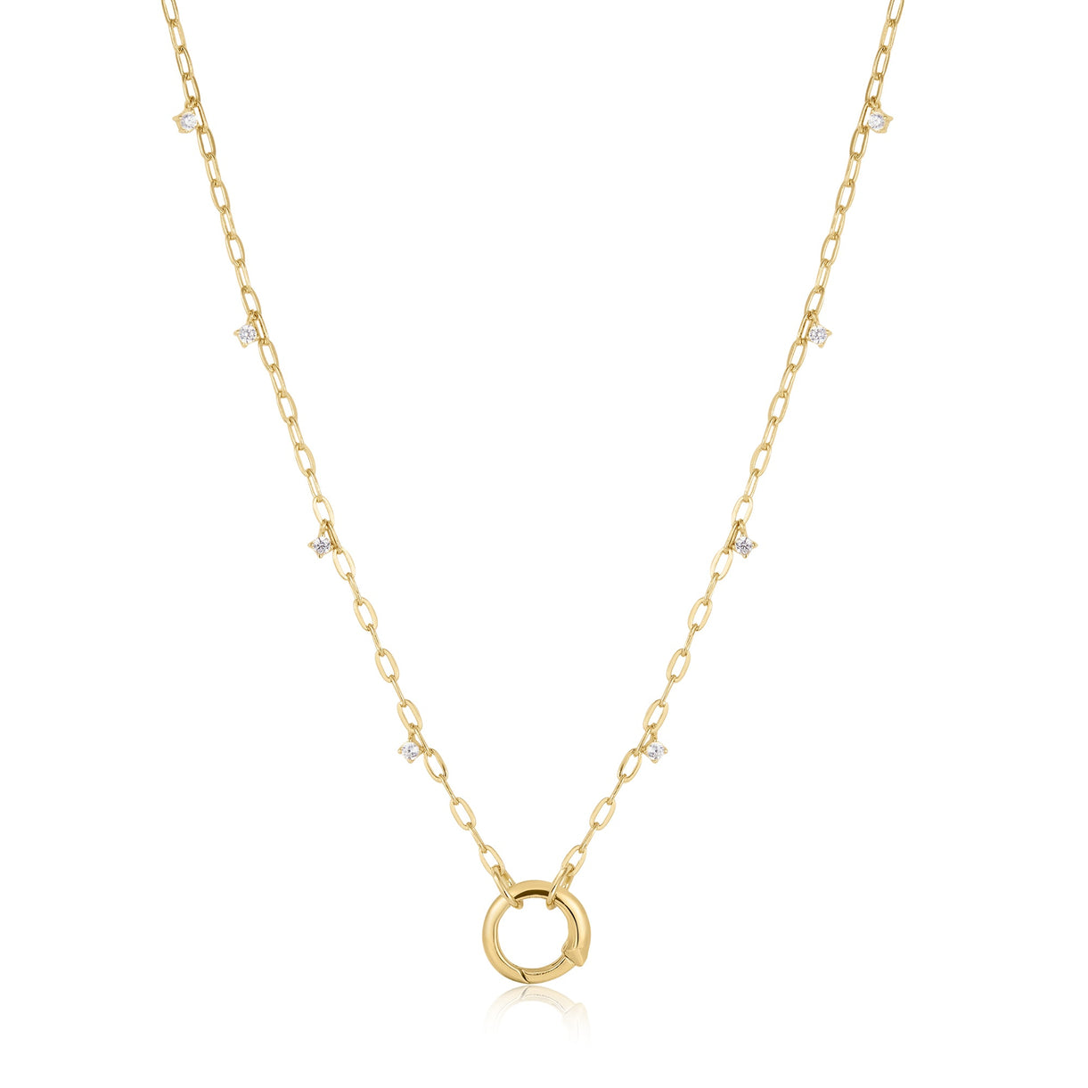 Gold Shimmer Chain Charm Connector Necklace