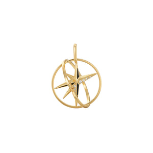 Gold Star Circle Charm