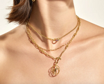 Load image into Gallery viewer, Gold Stud Link Charm Necklace
