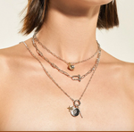 Load image into Gallery viewer, Silver Stud Link Charm Necklace
