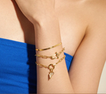 Load image into Gallery viewer, Gold Stud Link Charm Bracelet
