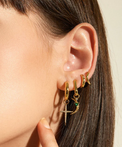 Gold Star Huggie Hoop Earrings