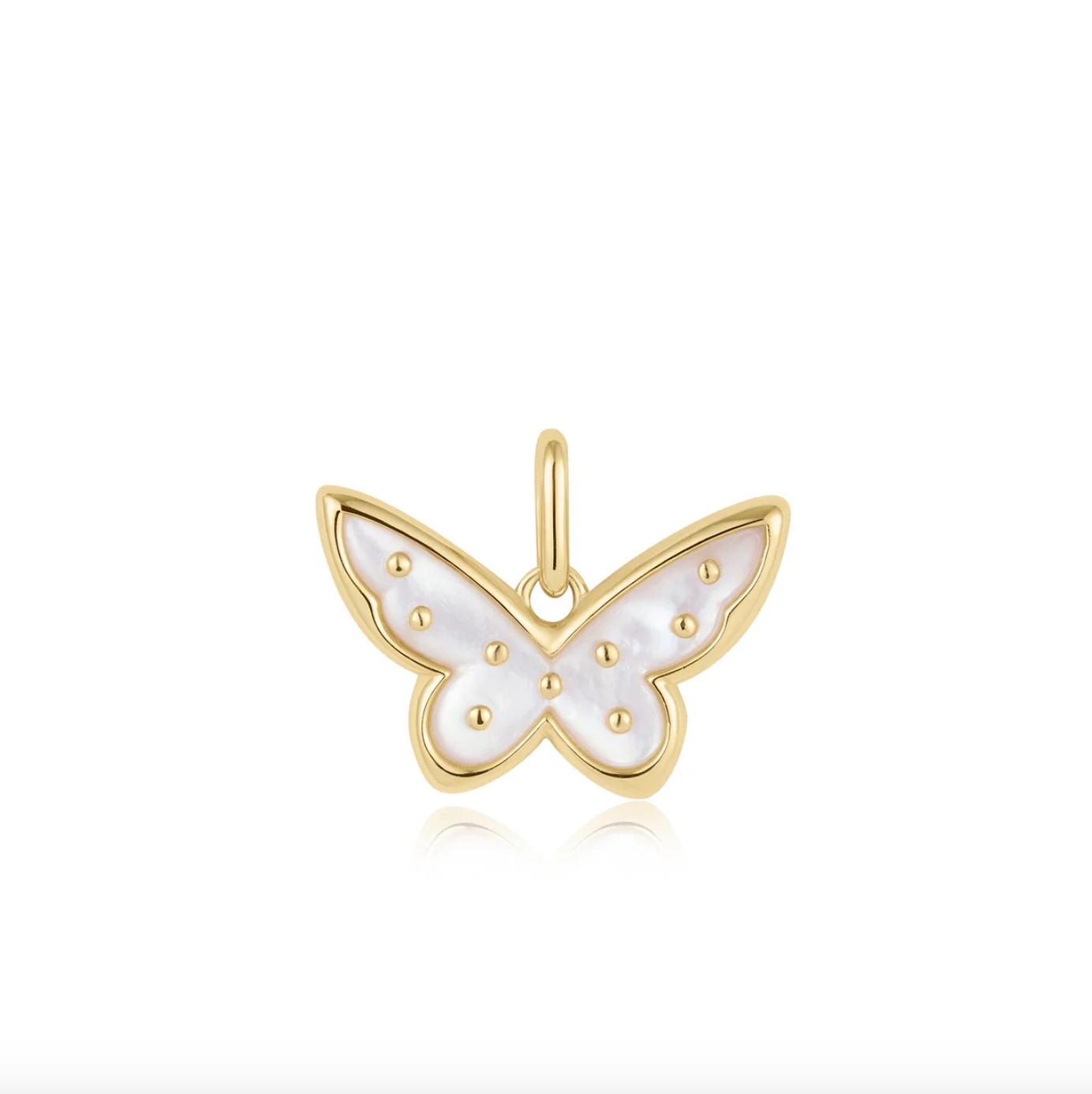 Gold Mother Of Pearl Butterfly Charm