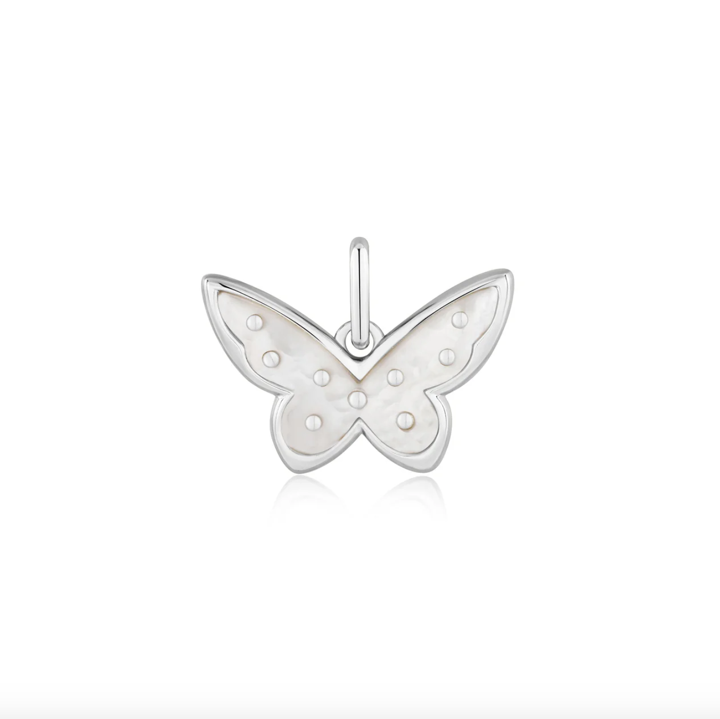 Silver Mother Of Pearl Butterfly Charm