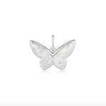 Load image into Gallery viewer, Silver Mother Of Pearl Butterfly Charm
