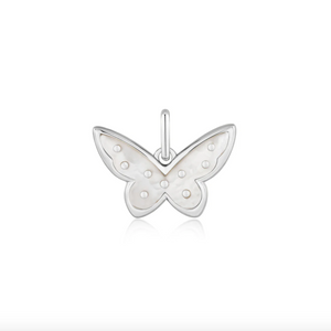 Silver Mother Of Pearl Butterfly Charm