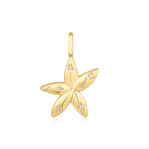 Gold Sparkle Flower Charm