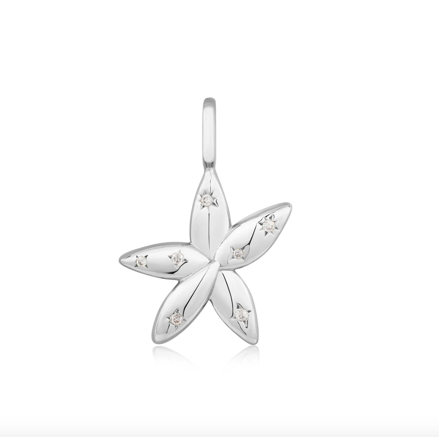 Silver Sparkle Flower Charm