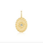 Load image into Gallery viewer, Gold Oval Amazonite Flower Charm
