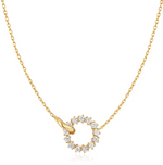 Load image into Gallery viewer, Gold Interlinked Circles Pavé Necklace
