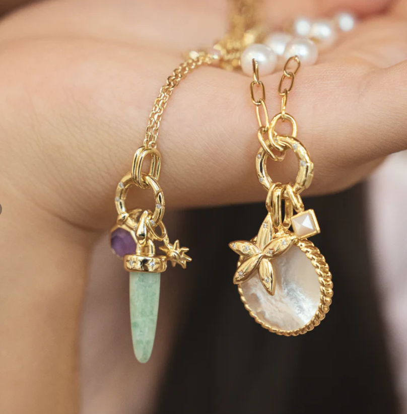 Gold Amazonite Drop Charm