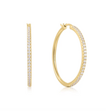 Load image into Gallery viewer, Gold Pavé Hoop Earrings
