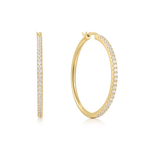 Gold Pavé Hoop Earrings