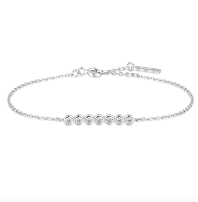 Silver Bezel Set Bracelet