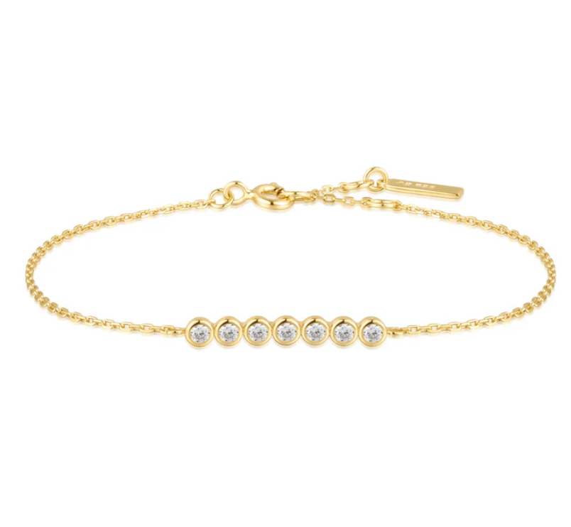 Gold Bezel Set Bracelet