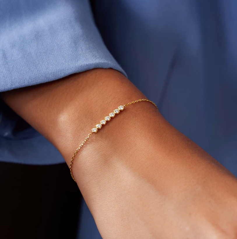 Gold Bezel Set Bracelet