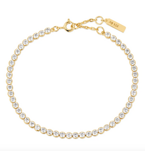 Gold Row Bezel Set Bracelet