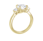 Load image into Gallery viewer, Three-Stone Engagement Ring with Round Side Diamonds
