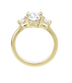 Load image into Gallery viewer, Three-Stone Engagement Ring with Round Side Diamonds

