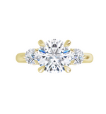 Load image into Gallery viewer, Three-Stone Engagement Ring with Round Side Diamonds
