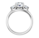 Load image into Gallery viewer, Three-Stone Engagement Ring with Round Side Diamonds

